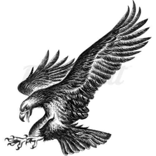Eagle landing tattoo